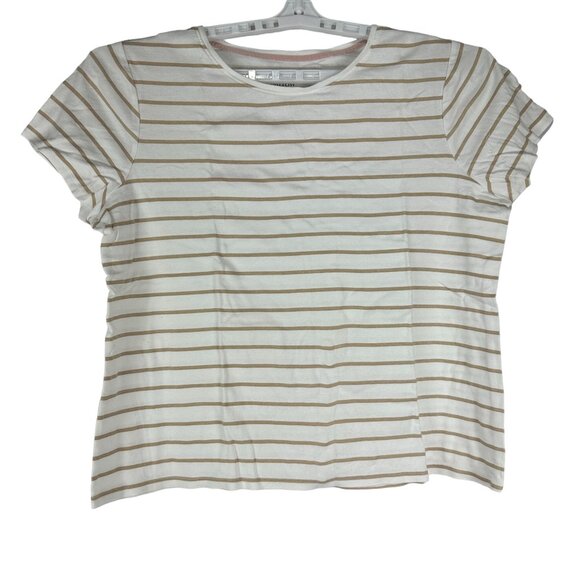 Croft and Barrow Womens The Classic Tee PXL Petites Striped Short Sleeve Shirt - Picture 1 of 3